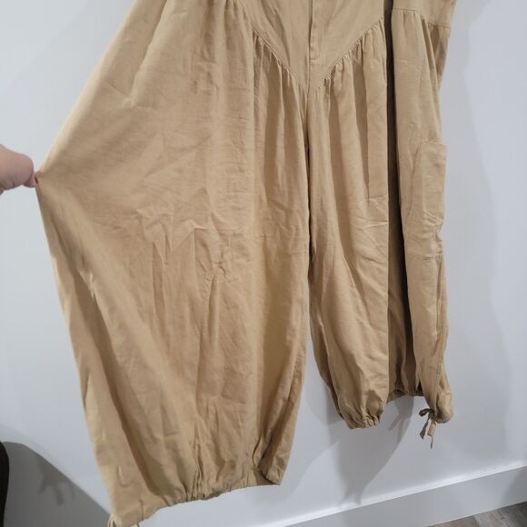 Fe Noel Target Womens Pants Size 26 Linen Blend Barrel Wide Leg Tan - Picture 3 of 8